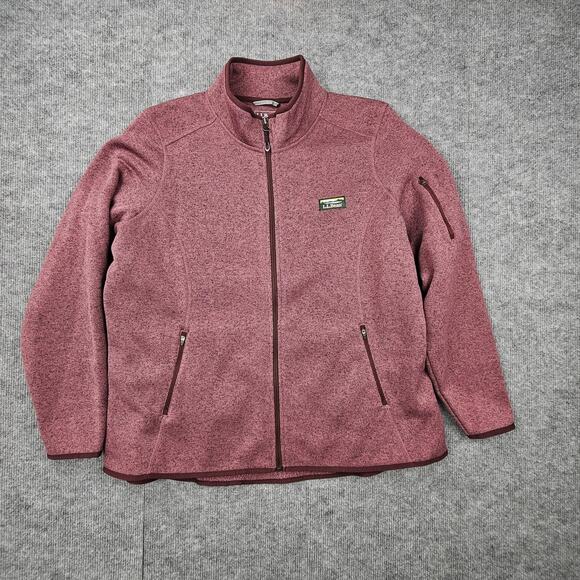 LL Bean Jacket Womens 2X Sweater Fleece Full Zip Fleece Outdoor Hiking Utility - Picture 1 of 6